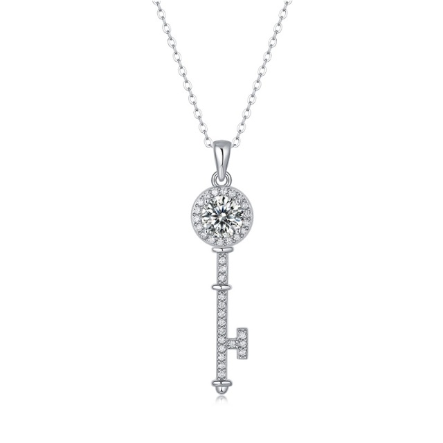Timeless Moissanite Halo Pendant Necklace