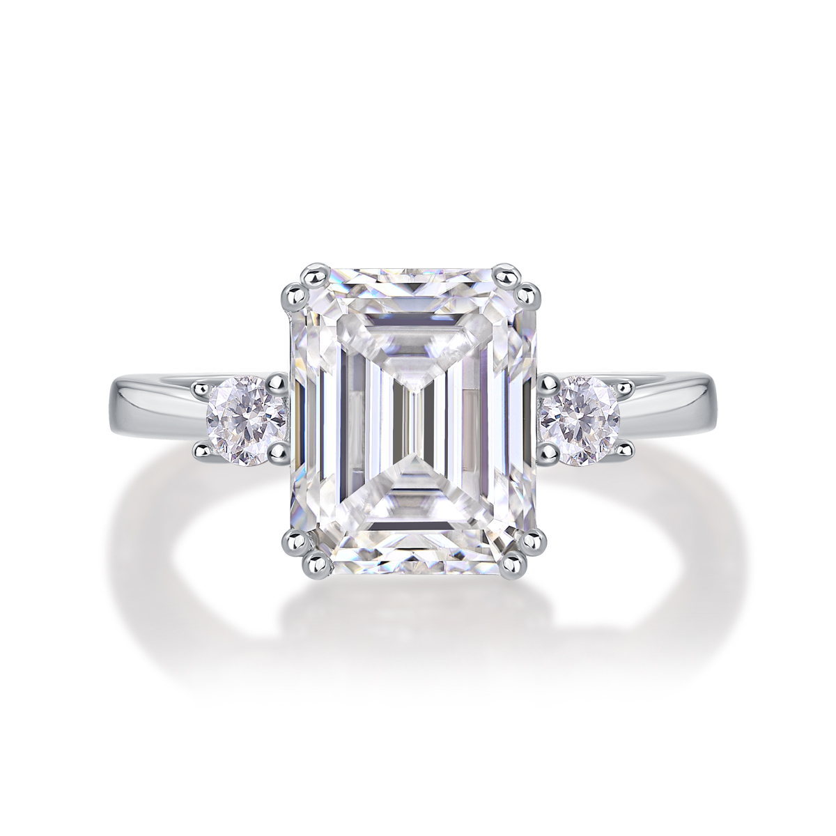 Sterling Silver Moissanite Solitaire Engagement Ring