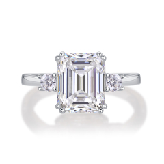 Sterling Silver Moissanite Solitaire Engagement Ring