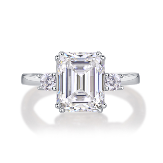 Sterling Silver Moissanite Solitaire Engagement Ring