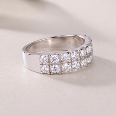Bezel-Set Moissanite Sterling Silver Ring