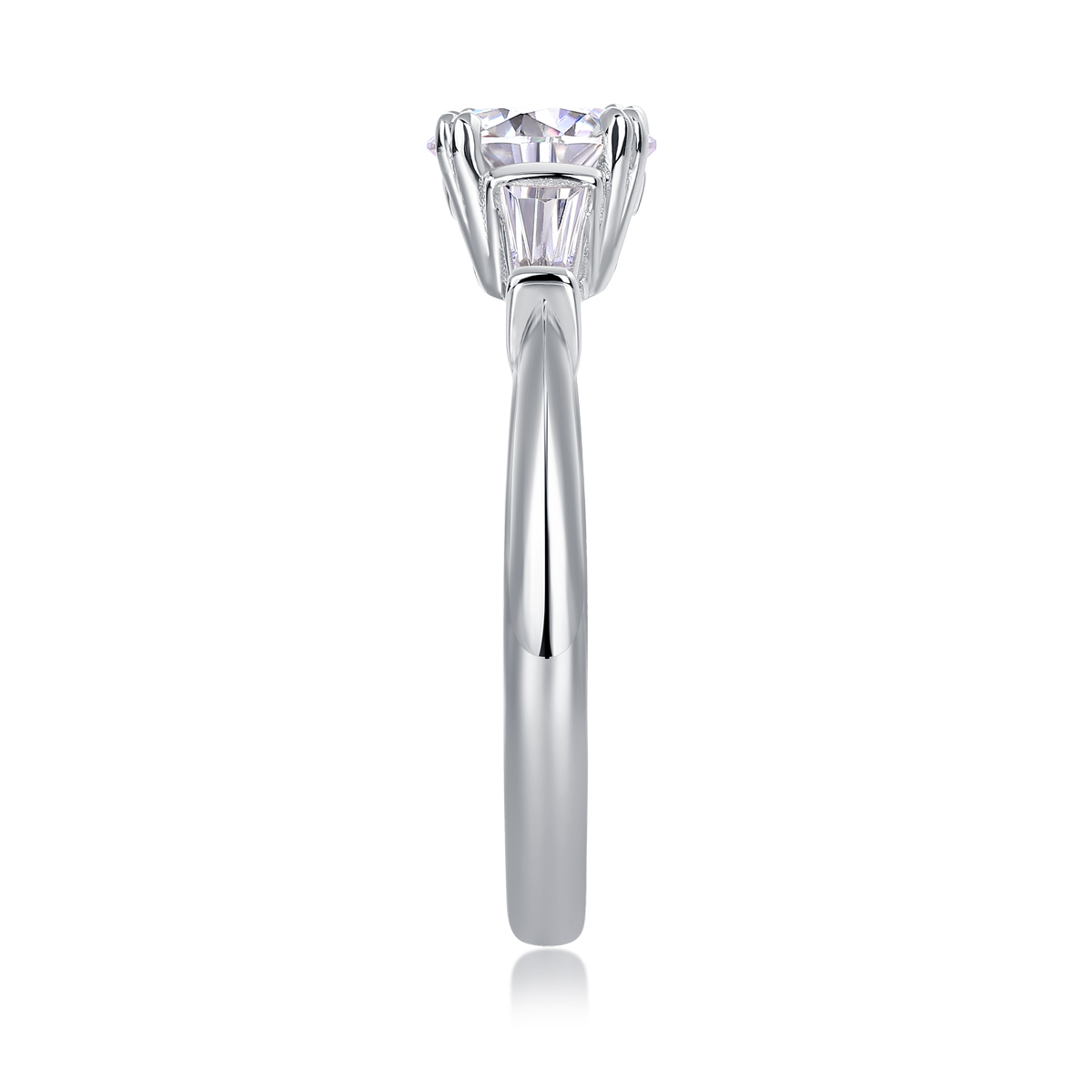 Sterling Silver Moissanite Cluster Ring