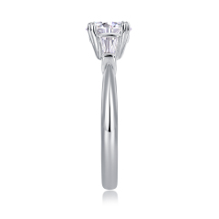 Sterling Silver Moissanite Cluster Ring