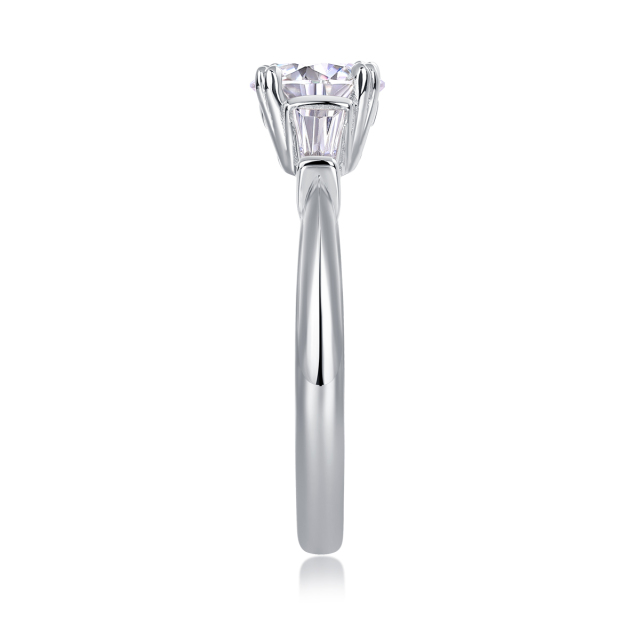 Sterling Silver Moissanite Cluster Ring