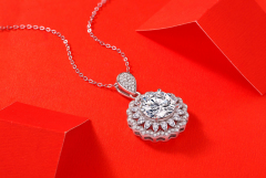 Moissanite Flower Cluster Pendant