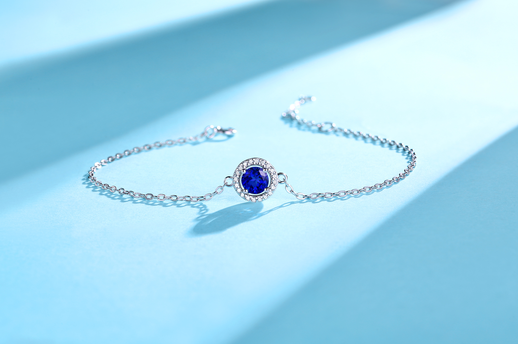 Blue Topaz Sterling Silver Tennis Bracelet