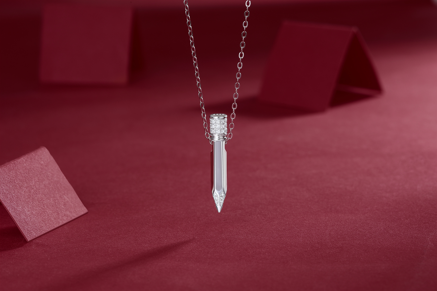 Moissanite Bar Pendant Necklace