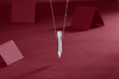 Moissanite Bar Pendant Necklace