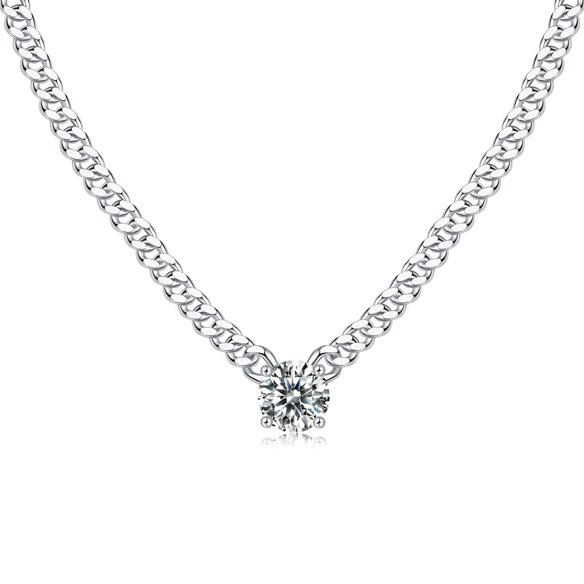 Moissanite Starburst Pendant Necklace