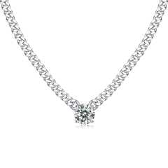 Moissanite Starburst Pendant Necklace