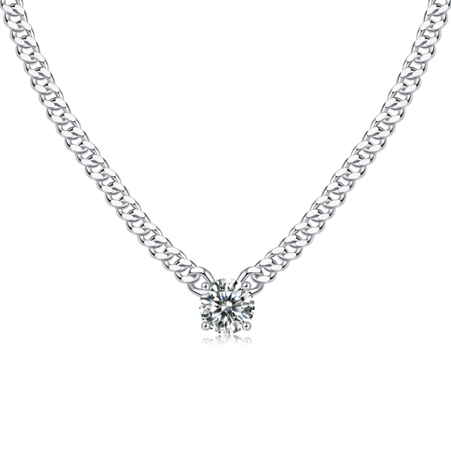 Moissanite Starburst Pendant Necklace