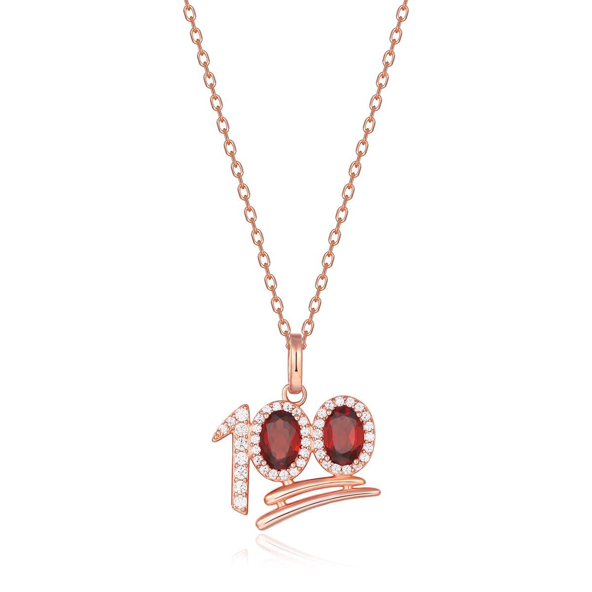 Garnet and Silver Heart Pendant Necklace