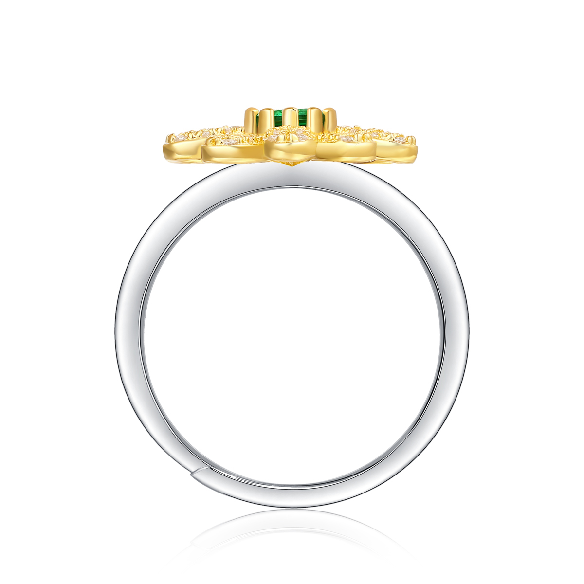 Emerald-Cut Aquamarine Silver Ring