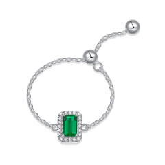 Sapphire and Silver Art Deco Ring