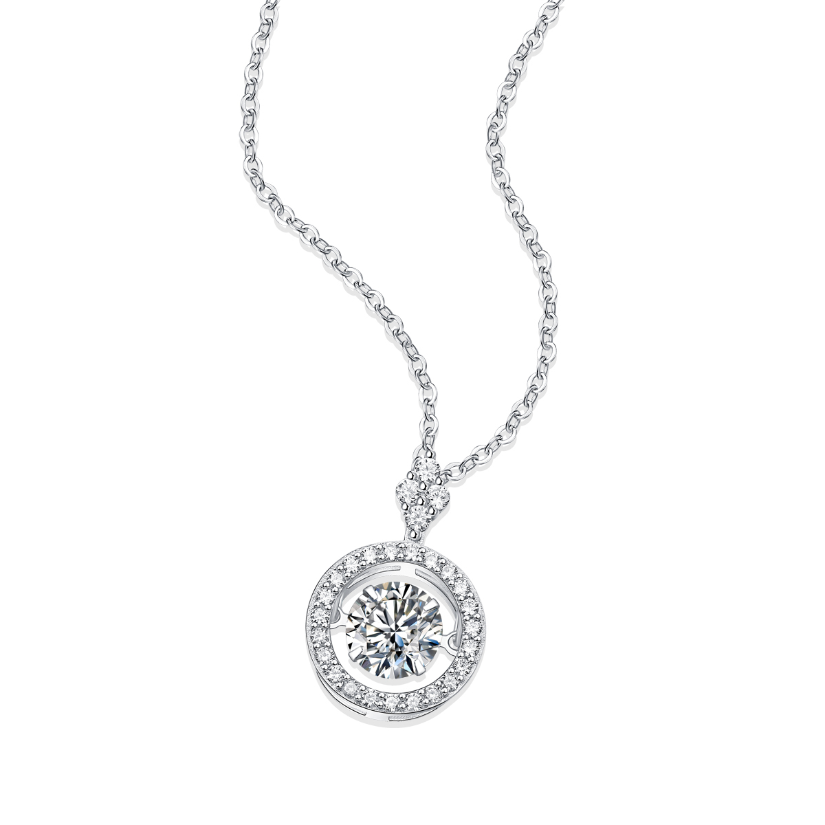 Classic Round Moissanite Diamond Pendant Necklace