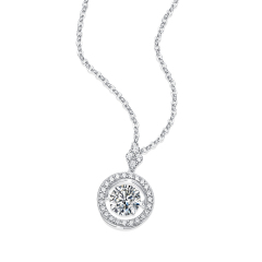 Classic Round Moissanite Diamond Pendant Necklace
