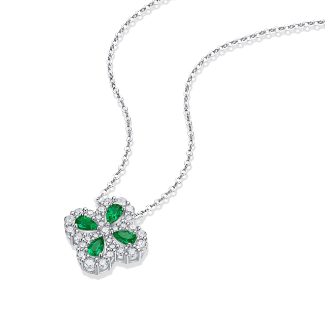 Emerald-Cut Aquamarine Silver Necklaces