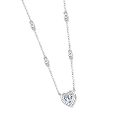 Moissanite Heart-Shaped Pendant Necklace