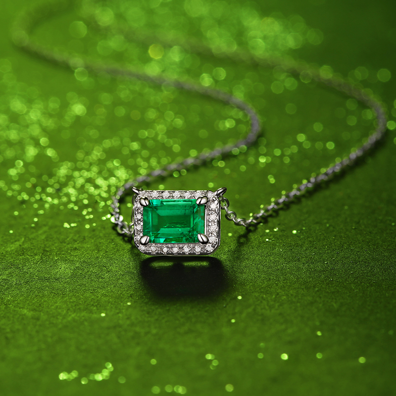 Emerald-Cut Aquamarine Silver Pendant