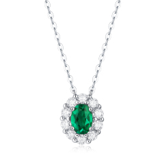 Emerald-Cut Aquamarine Silver Pendant