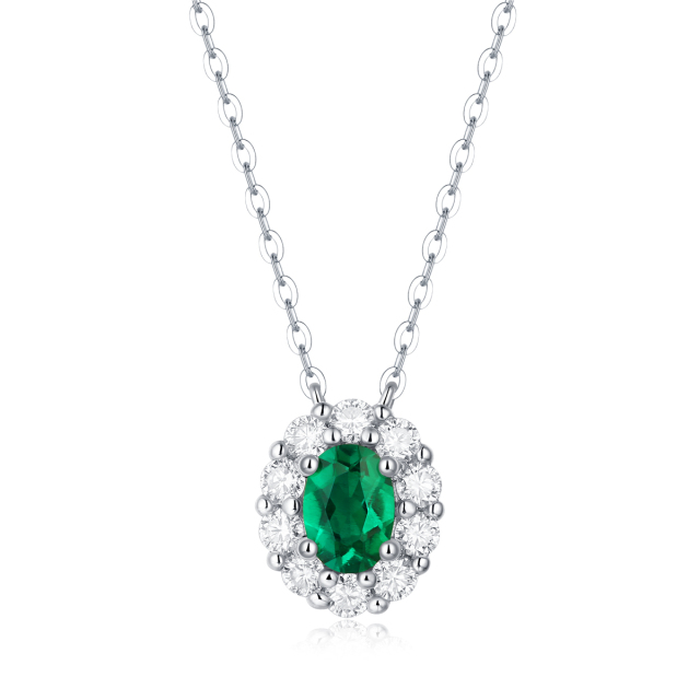 Emerald-Cut Aquamarine Silver Pendant
