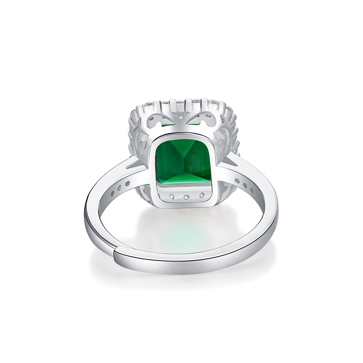 Emerald-Cut Aquamarine Silver Ring