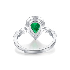 Emerald-Cut Aquamarine Silver Ring