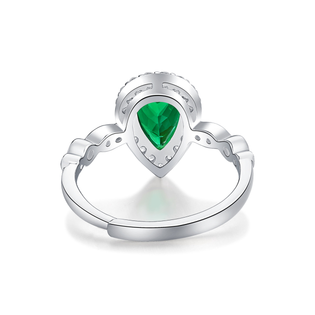 Emerald-Cut Aquamarine Silver Ring