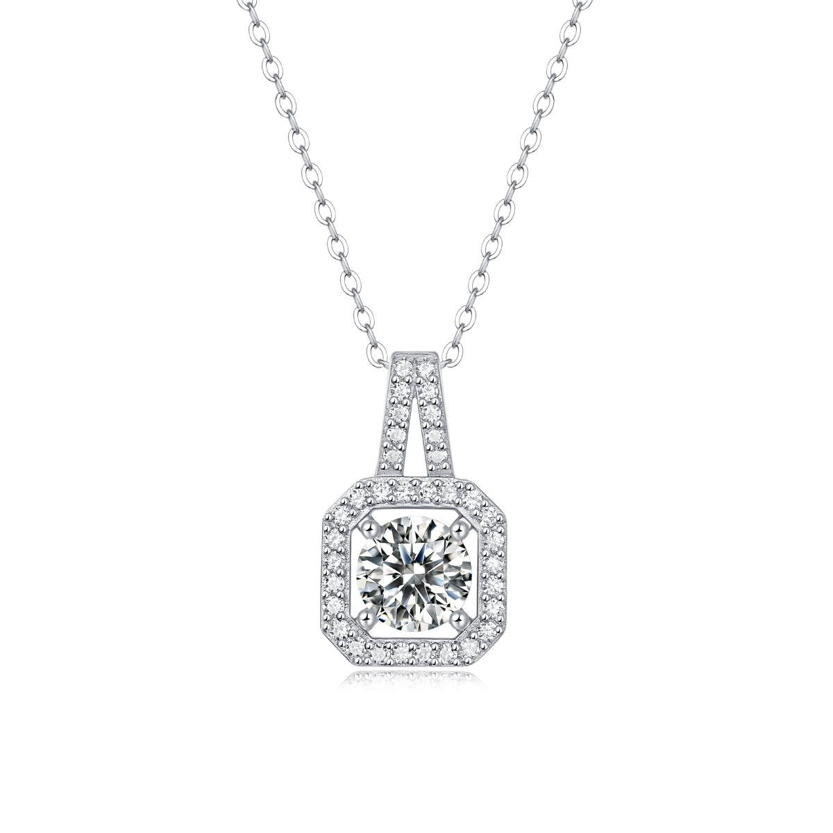 Radiant Cushion-Cut Moissanite Necklace
