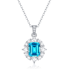 Sapphire and Silver Bar Necklace