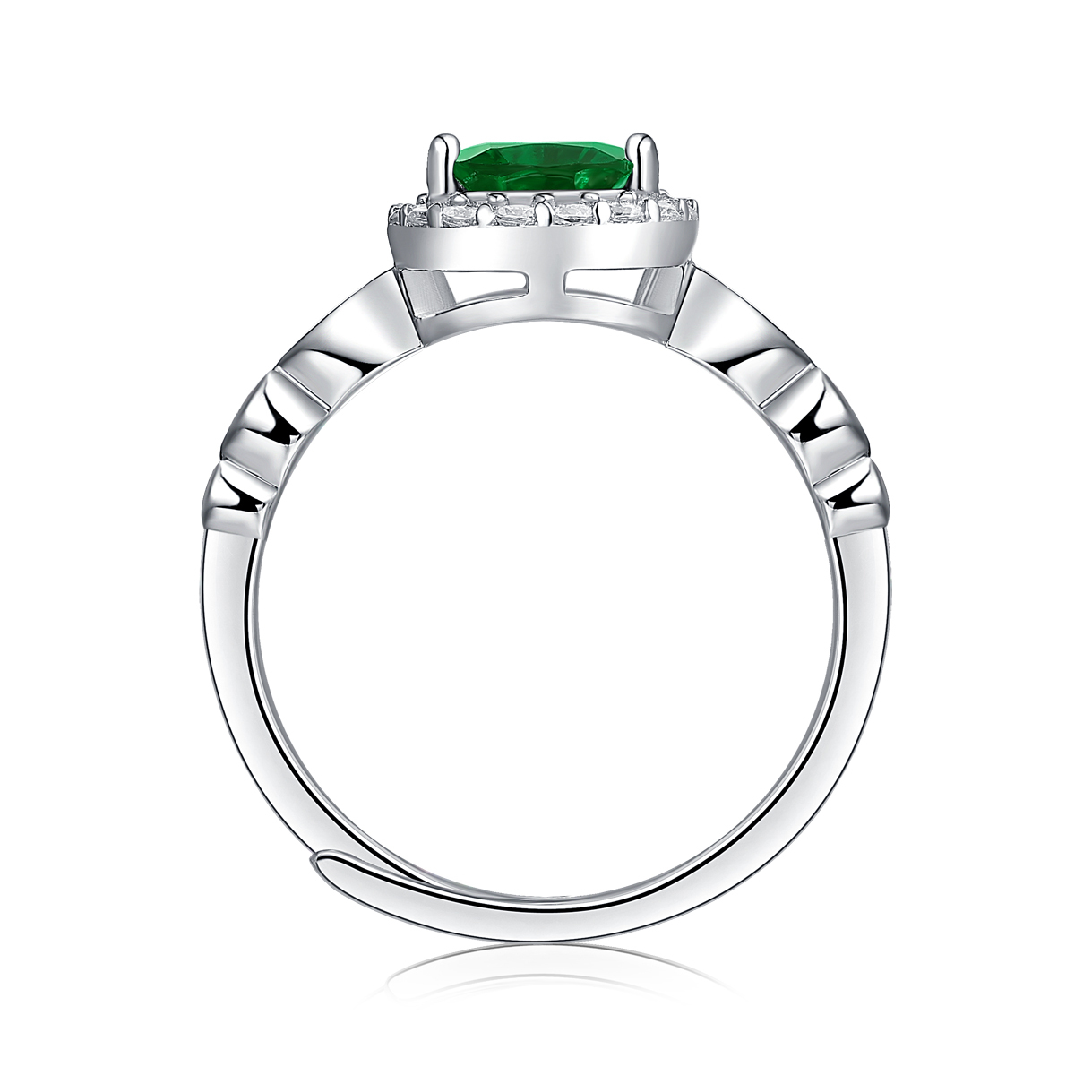 Emerald-Cut Aquamarine Silver Ring