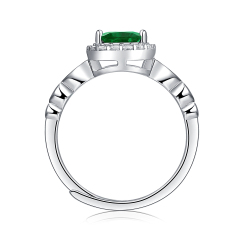 Emerald-Cut Aquamarine Silver Ring