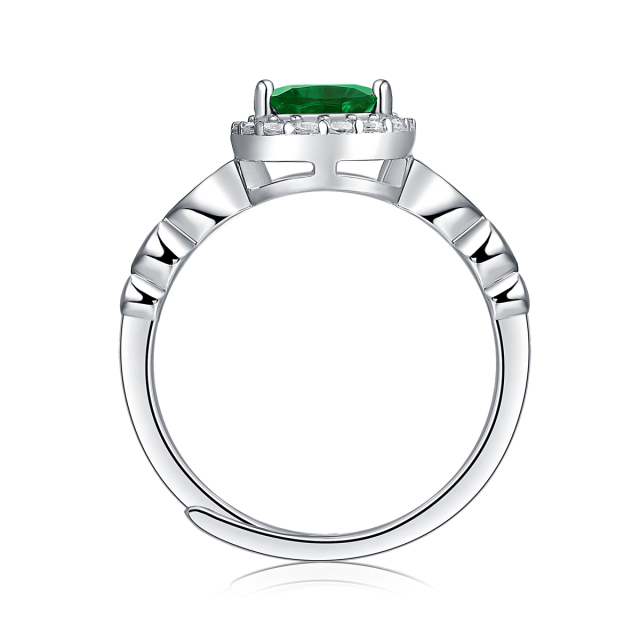 Emerald-Cut Aquamarine Silver Ring