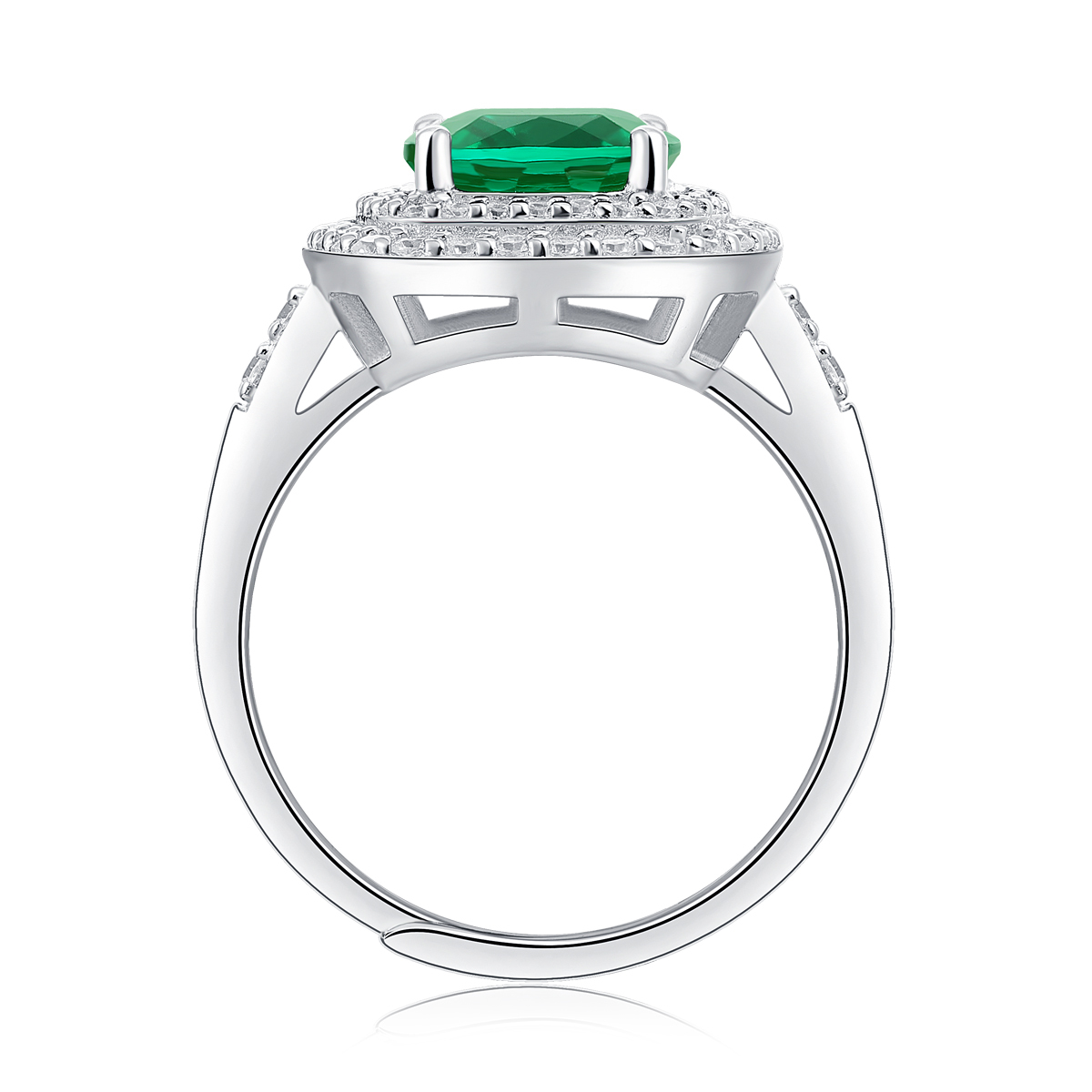 Emerald-Cut Aquamarine Silver Ring