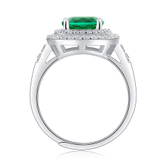 Emerald-Cut Aquamarine Silver Ring