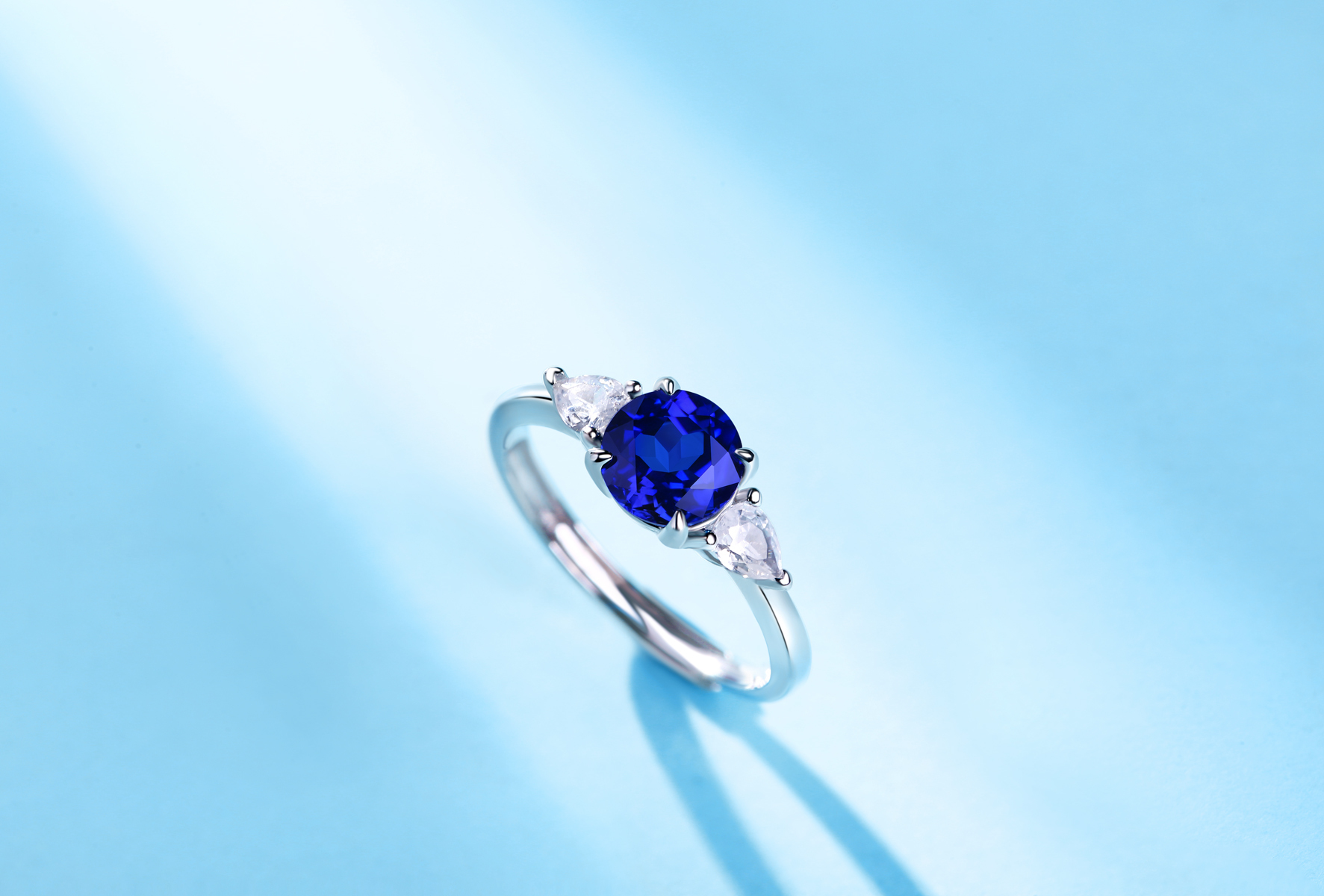 Emerald-Cut Aquamarine Solitaire Silver Ring