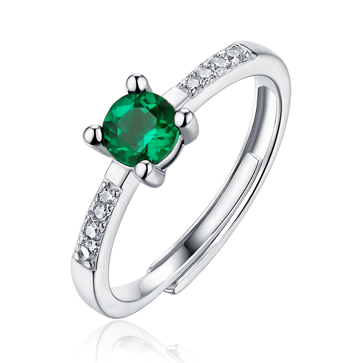 Emerald-Cut Aquamarine Silver Ring