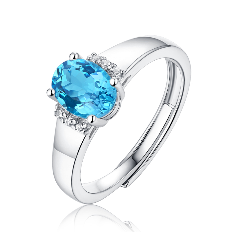 Blue Topaz Sterling Silver Cocktail Ring