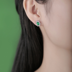 Turquoise and Sterling Silver Boho Chic Studs Earrings