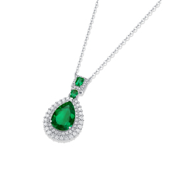 Emerald-Cut Aquamarine Silver Necklaces