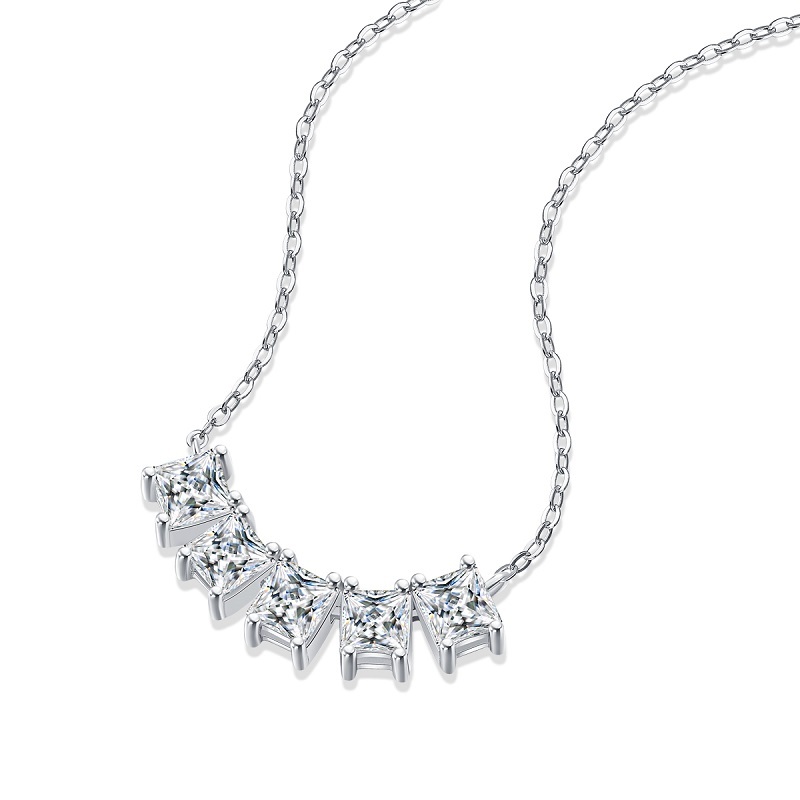 Delicate Moissanite Lariat Necklace