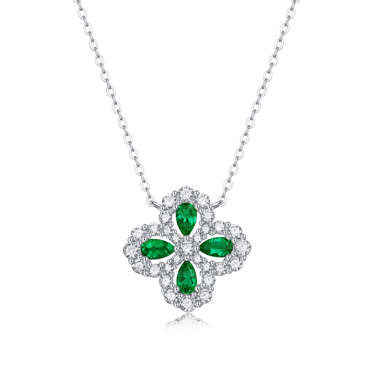 Emerald-Cut Aquamarine Silver Necklaces