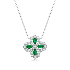 Emerald-Cut Aquamarine Silver Necklaces