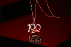 Garnet and Silver Heart Pendant Necklace