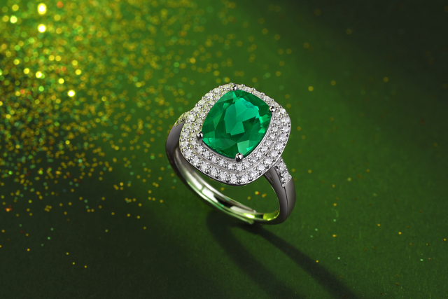 Emerald-Cut Aquamarine Silver Ring