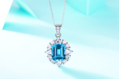 Sapphire and Silver Bar Necklace