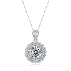 Moissanite Flower Cluster Pendant
