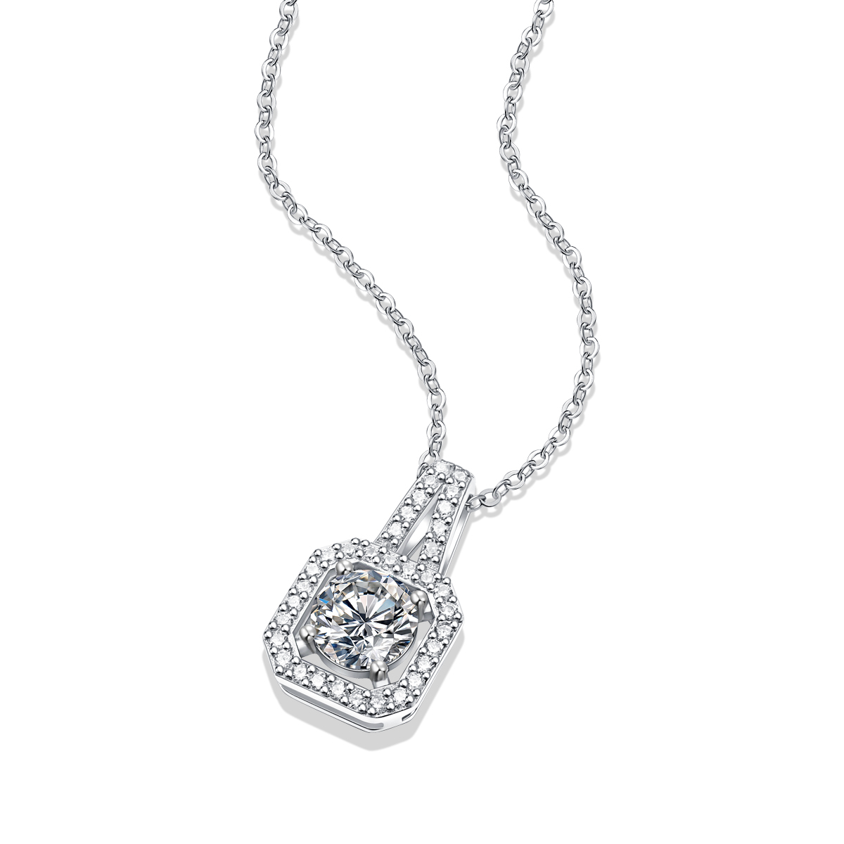Radiant Cushion-Cut Moissanite Necklace