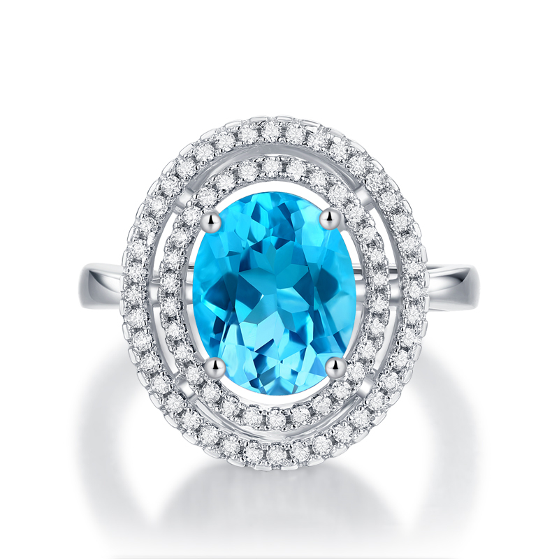 Sapphire and Silver Art Deco Ring