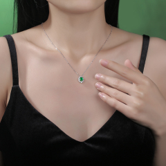 Emerald-Cut Aquamarine Silver Pendant